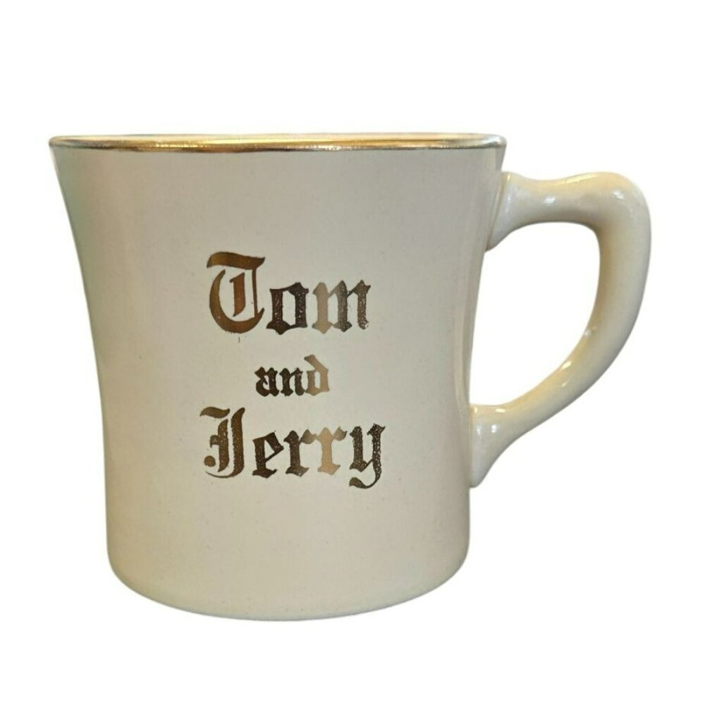 Vintage Gold Trimmed TOM and JERRY Coffee Punch Mug (1) by HOMER LAUGHLIN USA
